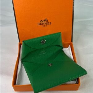 Green Leather Card Holder